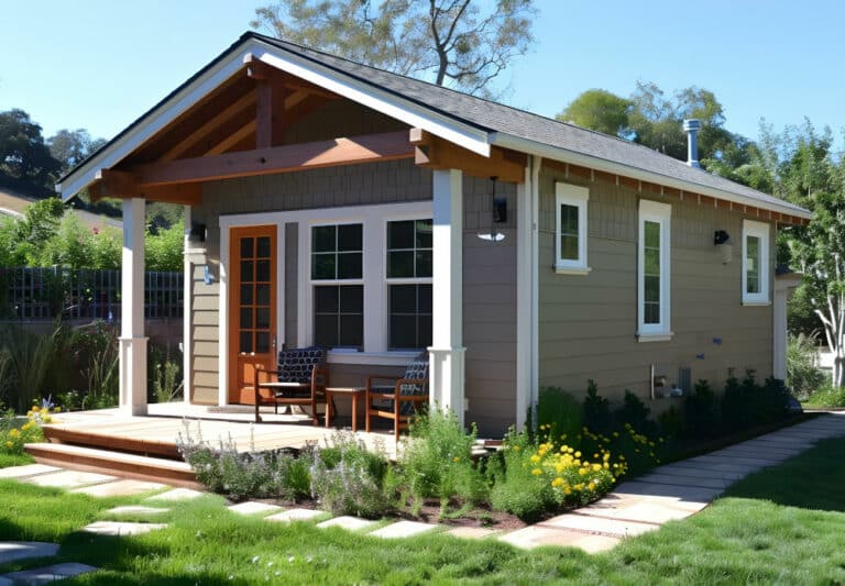 ADU small dwelling unit inlaw cottage or tiny home. Concept Accessory Dwelling Unit (ADU), Small Dwelling Unit, In-law Cottage, Tiny Home